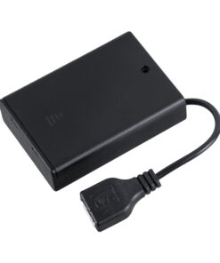 GloboStar® 79791 Box Τροφοδοσίας για Γιρλάντες LED USB 2.0 DC 5V με Μπαταρίες 3 x AA (Δεν Περιλαμβάνονται) & Διακόπτη On/Off – Μαύρο