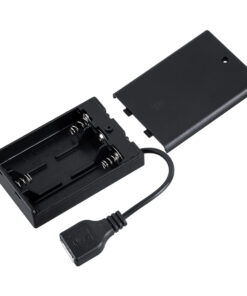 GloboStar® 79791 Box Τροφοδοσίας για Γιρλάντες LED USB 2.0 DC 5V με Μπαταρίες 3 x AA (Δεν Περιλαμβάνονται) & Διακόπτη On/Off – Μαύρο