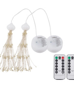 GloboStar® 79796 ΣΕΤ 2 x Διακοσμητικές Γιρλάντες Μπαταρίας (2x 3xAAA Δεν Περιλαμβάνονται) 200+200 LED 3+3 Watt και Ασύρματο Χειριστήριο 8 Προγραμμάτων Φωτισμού Dimmable Θερμό Λευκό 3000K