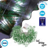 GloboStar® 79802 Διακοσμητική Γιρλάντα Green Cactus 6 Μέτρα με Διακόπτη On/Off – 40 LED 12W με Μπαταρίες 3xAA & Διάφανο Καλώδιο Αδιάβροχη IP44 Ψυχρό Λευκό 6000K Μ6m