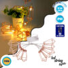 GloboStar® 79803 Διακοσμητική Γιρλάντα Bronze Cone 1.5 Μέτρα με Διακόπτη On/Off – 10 LED 3W με Μπαταρίες 3xAA & Διάφανο Καλώδιο Αδιάβροχη IP44 Θερμό Λευκό 2700K Μ1.5m