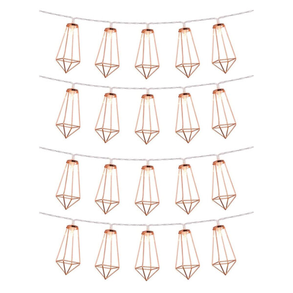 79804 Διακοσμητική Γιρλάντα Bronze Cone 3 Μέτρα με Διακόπτη On/Off – 20 LED 2W με Μπαταρίες 2xAA & Διάφανο Καλώδιο IP20 Θερμό Λευκό 2700K Μ3m