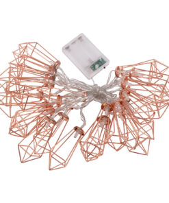 79805 Διακοσμητική Γιρλάντα Bronze Cone 4 Μέτρα με Διακόπτη On/Off – 30 LED 3W με Μπαταρίες 3xAA & Διάφανο Καλώδιο IP20 Θερμό Λευκό 2700K Μ4m