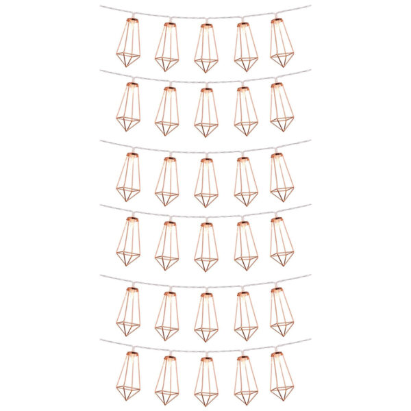 79805 Διακοσμητική Γιρλάντα Bronze Cone 4 Μέτρα με Διακόπτη On/Off – 30 LED 3W με Μπαταρίες 3xAA & Διάφανο Καλώδιο IP20 Θερμό Λευκό 2700K Μ4m
