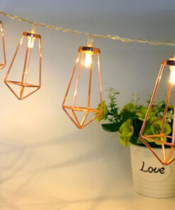 79805 Διακοσμητική Γιρλάντα Bronze Cone 4 Μέτρα με Διακόπτη On/Off – 30 LED 3W με Μπαταρίες 3xAA & Διάφανο Καλώδιο IP20 Θερμό Λευκό 2700K Μ4m