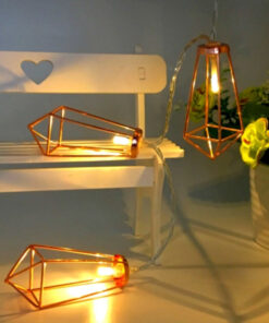 79806 Διακοσμητική Γιρλάντα Bronze Cone 5 Μέτρα με Διακόπτη On/Off – 40 LED 4W με Μπαταρίες 3xAA & Διάφανο Καλώδιο IP20 Θερμό Λευκό 2700K Μ5m