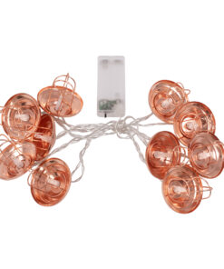 79807 Διακοσμητική Γιρλάντα Bronze Lamp 2 Μέτρα με Διακόπτη On/Off – 10 LED 1W με Μπαταρίες 2xAA & Διάφανο Καλώδιο IP20 Θερμό Λευκό 2700K Μ2m