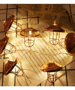 79807 Διακοσμητική Γιρλάντα Bronze Lamp 2 Μέτρα με Διακόπτη On/Off – 10 LED 1W με Μπαταρίες 2xAA & Διάφανο Καλώδιο IP20 Θερμό Λευκό 2700K Μ2m