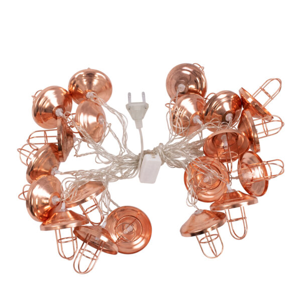 GloboStar® 79809 Διακοσμητική Γιρλάντα Bronze Lamp 5 Μέτρα – 20 LED 6W AC 230V με EU Πριζα & Διάφανο Καλώδιο IP20 Θερμό Λευκό 2700K Μ5m