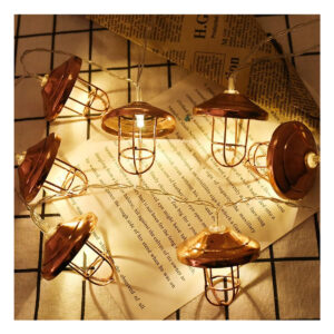 GloboStar® 79809 Διακοσμητική Γιρλάντα Bronze Lamp 5 Μέτρα – 20 LED 6W AC 230V με EU Πριζα & Διάφανο Καλώδιο IP20 Θερμό Λευκό 2700K Μ5m
