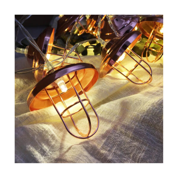 GloboStar® 79809 Διακοσμητική Γιρλάντα Bronze Lamp 5 Μέτρα – 20 LED 6W AC 230V με EU Πριζα & Διάφανο Καλώδιο IP20 Θερμό Λευκό 2700K Μ5m