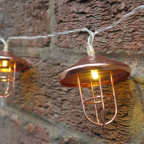 GloboStar® 79809 Διακοσμητική Γιρλάντα Bronze Lamp 5 Μέτρα – 20 LED 6W AC 230V με EU Πριζα & Διάφανο Καλώδιο IP20 Θερμό Λευκό 2700K Μ5m