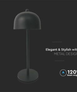 LED Επαναφορτιζόμενο Πορτατίφ V-TAC Μαύρο Σώμα Dimmable CCT – 7985