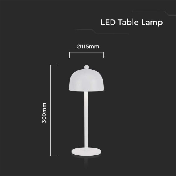 LED Επαναφορτιζόμενο Πορτατίφ V-TAC Λευκό Σώμα Dimmable CCT – 7986