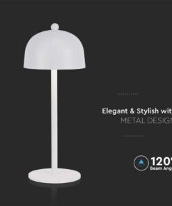 LED Επαναφορτιζόμενο Πορτατίφ V-TAC Λευκό Σώμα Dimmable CCT – 7986