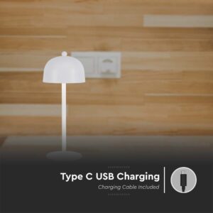 LED Επαναφορτιζόμενο Πορτατίφ V-TAC Λευκό Σώμα Dimmable CCT – 7986
