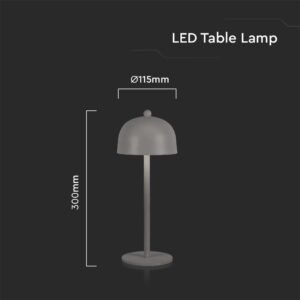 LED Επαναφορτιζόμενο Πορτατίφ V-TAC Γκρι Σώμα Dimmable CCT – 7987