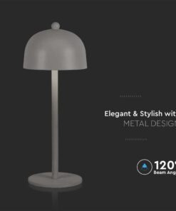 LED Επαναφορτιζόμενο Πορτατίφ V-TAC Γκρι Σώμα Dimmable CCT – 7987