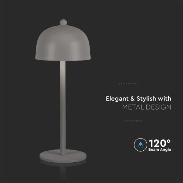 LED Επαναφορτιζόμενο Πορτατίφ V-TAC Γκρι Σώμα Dimmable CCT – 7987