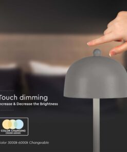 LED Επαναφορτιζόμενο Πορτατίφ V-TAC Γκρι Σώμα Dimmable CCT – 7987