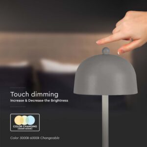 LED Επαναφορτιζόμενο Πορτατίφ V-TAC Γκρι Σώμα Dimmable CCT – 7987