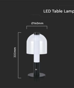 LED Επαναφορτιζόμενο Πορτατίφ V-TAC Dimmable με Μαύρο Σώμα CCT – 7988