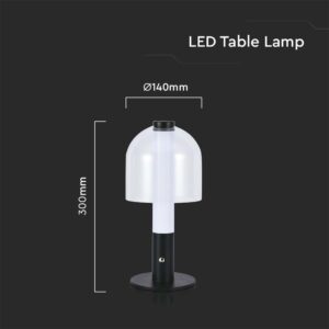 LED Επαναφορτιζόμενο Πορτατίφ V-TAC Dimmable με Μαύρο Σώμα CCT – 7988