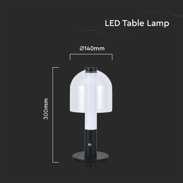 LED Επαναφορτιζόμενο Πορτατίφ V-TAC Dimmable με Μαύρο Σώμα CCT – 7988