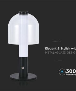 LED Επαναφορτιζόμενο Πορτατίφ V-TAC Dimmable με Μαύρο Σώμα CCT – 7988