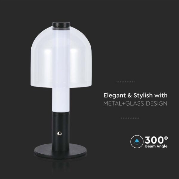 LED Επαναφορτιζόμενο Πορτατίφ V-TAC Dimmable με Μαύρο Σώμα CCT – 7988