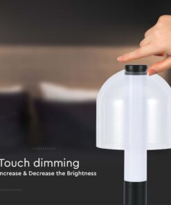 LED Επαναφορτιζόμενο Πορτατίφ V-TAC Dimmable με Μαύρο Σώμα CCT – 7988