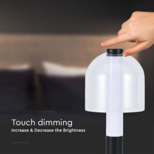 LED Επαναφορτιζόμενο Πορτατίφ V-TAC Dimmable με Μαύρο Σώμα CCT – 7988