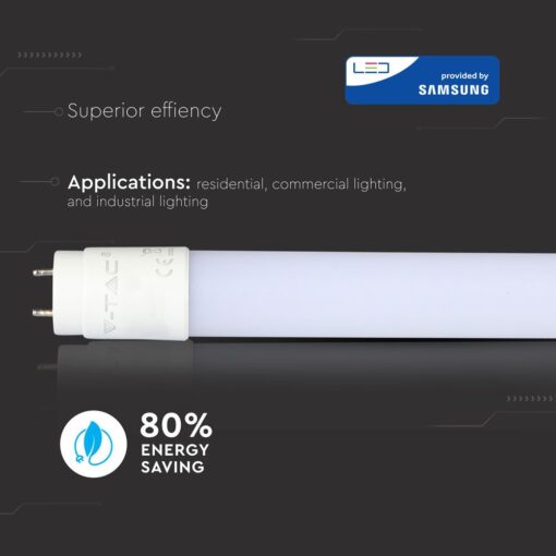 LED Λάμπα T8 G13 150cm 24W V-TAC PRO Samsung Chip 160° 3000lm Ψυχρό 6500K – 21675