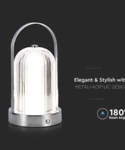 Φωτιστικό γραφείου LED 1W Eπαναφορτιζόμενο Χρώματος Χρωμίου Dimmable V-TAC – 7990