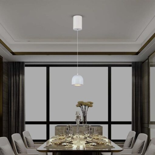 LED κρεμαστό φωτιστικό οροφής 8.5W 3000K θερμό λευκό με απαλό γκρι σώμα και On/Off αφής V-TAC – 7995