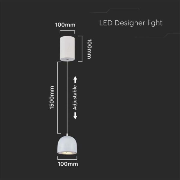 LED κρεμαστό φωτιστικό οροφής 8.5W 3000K θερμό λευκό με απαλό γκρι σώμα και On/Off αφής V-TAC – 7995