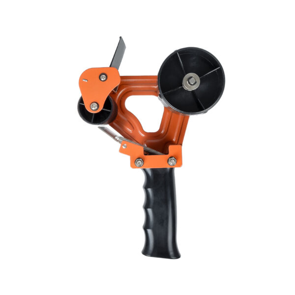 GloboStar® 79951 Επαγγελματική Μηχανή Ταινίας Συσκευασίας Χειρός DELI Μ16.5 x Π7.8 x Υ24cm – Πορτοκαλί & Μαύρο