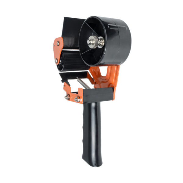 GloboStar® 79951 Επαγγελματική Μηχανή Ταινίας Συσκευασίας Χειρός DELI Μ16.5 x Π7.8 x Υ24cm – Πορτοκαλί & Μαύρο