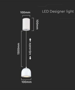 LED κρεμαστό φωτιστικό οροφής 8.5W 3000K θερμό λευκό με λευκό σώμα και On/Off αφής V-TAC – 7996