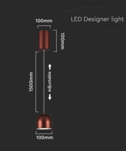 LED κρεμαστό φωτιστικό οροφής 8.5W 3000K θερμό λευκό με καφέ σώμα και On/Off αφής V-TAC – 7997