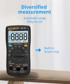 GloboStar® 79975 Ψηφιακό Φορητό Πολύμετρο Data Retantion True RMS Intelligent Automation Μπαταρίας 2 x AAA (Δεν Περιλαμβάνονται) Μετρητής Τάσης AC/DC – Θερμοκρασία – Αμπερόμετρο – Voltmeter – Καπασιτόμετρο – Ohm – Μαύρο