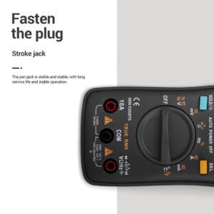 GloboStar® 79975 Ψηφιακό Φορητό Πολύμετρο Data Retantion True RMS Intelligent Automation Μπαταρίας 2 x AAA (Δεν Περιλαμβάνονται) Μετρητής Τάσης AC/DC – Θερμοκρασία – Αμπερόμετρο – Voltmeter – Καπασιτόμετρο – Ohm – Μαύρο
