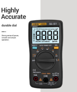 GloboStar® 79975 Ψηφιακό Φορητό Πολύμετρο Data Retantion True RMS Intelligent Automation Μπαταρίας 2 x AAA (Δεν Περιλαμβάνονται) Μετρητής Τάσης AC/DC – Θερμοκρασία – Αμπερόμετρο – Voltmeter – Καπασιτόμετρο – Ohm – Μαύρο