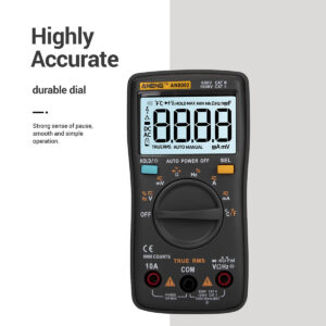 GloboStar® 79975 Ψηφιακό Φορητό Πολύμετρο Data Retantion True RMS Intelligent Automation Μπαταρίας 2 x AAA (Δεν Περιλαμβάνονται) Μετρητής Τάσης AC/DC – Θερμοκρασία – Αμπερόμετρο – Voltmeter – Καπασιτόμετρο – Ohm – Μαύρο