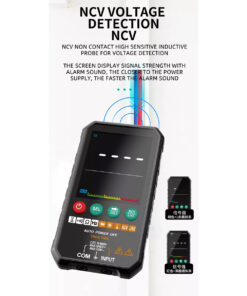 GloboStar® 79976 Ψηφιακό Φορητό Πολύμετρο Data Retantion True RMS Intelligent Automation AI Μπαταρίας 2 x AAA (Δεν Περιλαμβάνονται) με Οπίσθιο Φωτισμό Μετρητής Τάσης AC/DC – Θερμοκρασία – Αμπερόμετρο – Voltmeter – Καπασιτόμετρο – Ohm – Μαύρο