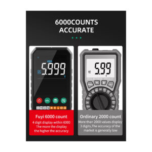 GloboStar® 79976 Ψηφιακό Φορητό Πολύμετρο Data Retantion True RMS Intelligent Automation AI Μπαταρίας 2 x AAA (Δεν Περιλαμβάνονται) με Οπίσθιο Φωτισμό Μετρητής Τάσης AC/DC – Θερμοκρασία – Αμπερόμετρο – Voltmeter – Καπασιτόμετρο – Ohm – Μαύρο