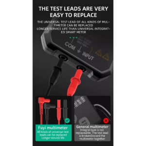 GloboStar® 79976 Ψηφιακό Φορητό Πολύμετρο Data Retantion True RMS Intelligent Automation AI Μπαταρίας 2 x AAA (Δεν Περιλαμβάνονται) με Οπίσθιο Φωτισμό Μετρητής Τάσης AC/DC – Θερμοκρασία – Αμπερόμετρο – Voltmeter – Καπασιτόμετρο – Ohm – Μαύρο