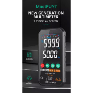 GloboStar® 79976 Ψηφιακό Φορητό Πολύμετρο Data Retantion True RMS Intelligent Automation AI Μπαταρίας 2 x AAA (Δεν Περιλαμβάνονται) με Οπίσθιο Φωτισμό Μετρητής Τάσης AC/DC – Θερμοκρασία – Αμπερόμετρο – Voltmeter – Καπασιτόμετρο – Ohm – Μαύρο