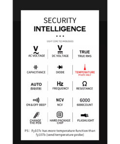 GloboStar® 79976 Ψηφιακό Φορητό Πολύμετρο Data Retantion True RMS Intelligent Automation AI Μπαταρίας 2 x AAA (Δεν Περιλαμβάνονται) με Οπίσθιο Φωτισμό Μετρητής Τάσης AC/DC – Θερμοκρασία – Αμπερόμετρο – Voltmeter – Καπασιτόμετρο – Ohm – Μαύρο
