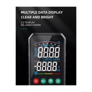 GloboStar® 79976 Ψηφιακό Φορητό Πολύμετρο Data Retantion True RMS Intelligent Automation AI Μπαταρίας 2 x AAA (Δεν Περιλαμβάνονται) με Οπίσθιο Φωτισμό Μετρητής Τάσης AC/DC – Θερμοκρασία – Αμπερόμετρο – Voltmeter – Καπασιτόμετρο – Ohm – Μαύρο